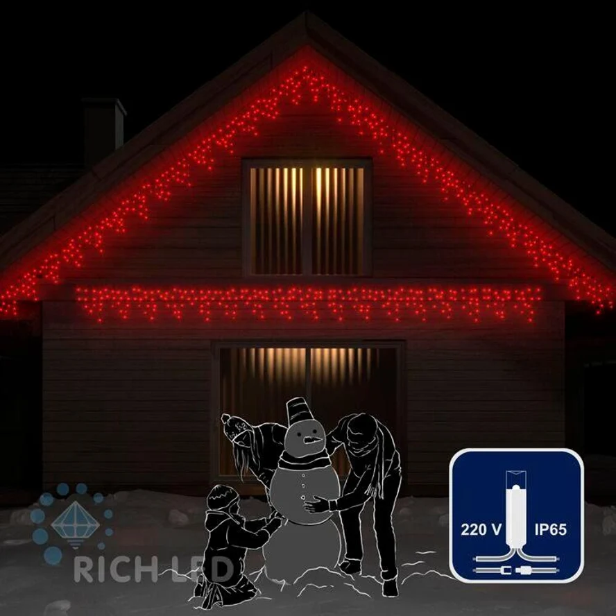 Гирлянда «Бахрома», 112 LED, красный